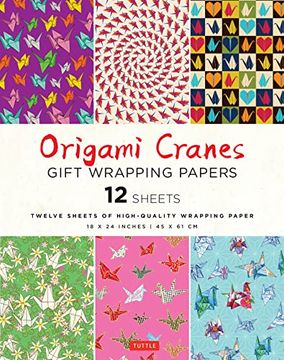 portada Origami Cranes Gift Wrapping Paper - 12 Sheets: 18 x 24 Inch (45 x 61 cm) High-Quality Wrapping Paper (en Inglés)