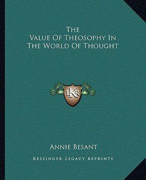 portada the value of theosophy in the world of thought