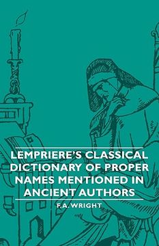 portada lempriere's classical dictionary of proper names mentioned in ancient authors