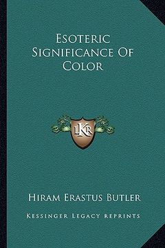 portada esoteric significance of color (en Inglés)