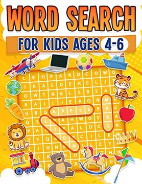 portada Word Search for Kids Ages 4-6 100 fun Word Search Puzzles Kids Activity Book Large Print Paperback (en Inglés)