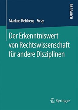 portada Der Erkenntniswert von Rechtswissenschaft für Andere Disziplinen (in German)