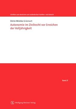 portada Autonomie im Zivilrecht vor Erreichen der Vollj? Hrigkeit (in German)