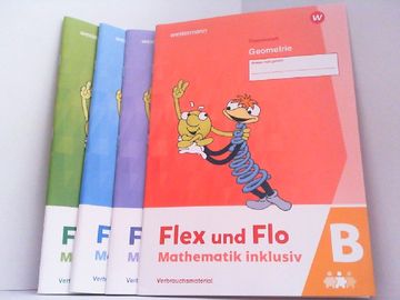 portada Flex und Flora - Lernpaket Mathematik Inklusiv Paket b / 4 Themenhefte: Zahlen bis 20 , Rechnen bis 20 , Geometrie, Sachrechnen und Größen. Plus Beilagen! (en Alemán)