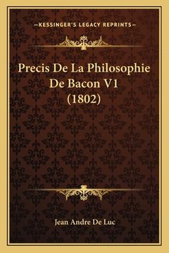 portada Precis De La Philosophie De Bacon V1 (1802) (en Francés)