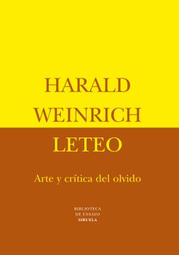 portada Leteo: Arte y Crítica del Olvido (Biblioteca de Ensayo