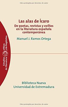 portada Las Alas de Ícaro. De Poetas, Revistas, y Exilios en la Literatura Española Contemporánea (in Spanish)