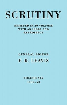 portada Scrutiny: A Quarterly Review Vol. 19 1952-53 (en Inglés)