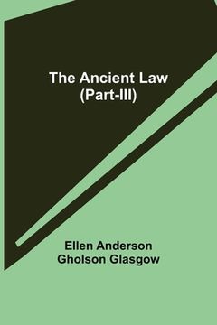 portada The Ancient Law (Part-III) (en Inglés)