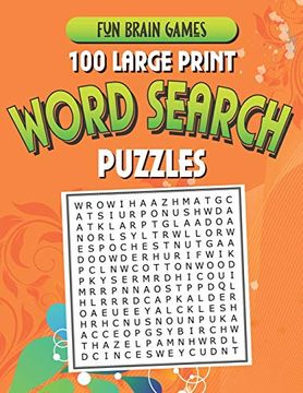 portada 100 Large Print Word Search Puzzles: 100 Word Search Puzzles With Answers 128 Pages 8. 5X11In 