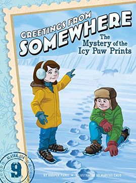 portada The Mystery of the Icy Paw Prints (Greetings from Somewhere) (en Inglés)