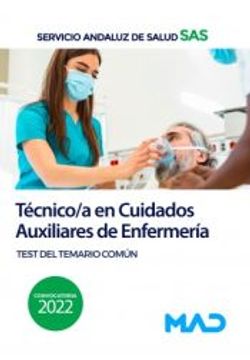 portada Tecnico/A en Cuidados Auxiliares de Enfermeria del Servicio Andaluz de Salud. Test del Temario Comun