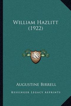 portada william hazlitt (1922) (in English)