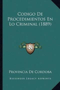 portada Codigo de Procedimientos en lo Criminal (1889)