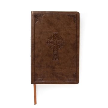 portada Csb Large Print Personal Size Reference Bible, Brown Celtic (en Inglés)