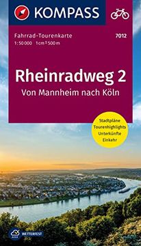 portada Kompass Fahrrad-Tourenkarte Rheinradweg 2, von Mannheim Nach Köln 1: 50. 000 (en Alemán)