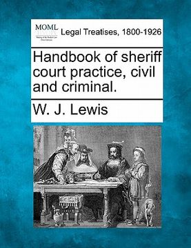 portada handbook of sheriff court practice, civil and criminal. (en Inglés)