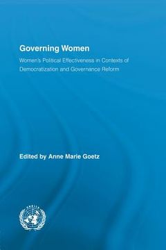portada governing women: women s political effectiveness in contexts of democratization and governance reform (en Inglés)