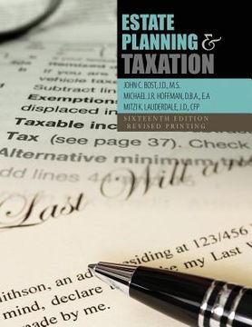 portada Estate Planning and Taxation (en Inglés)