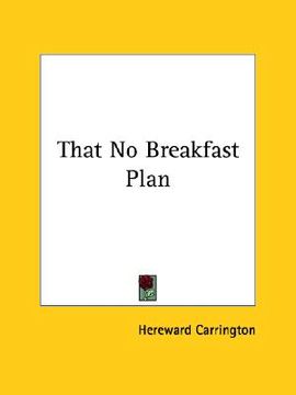 portada that no breakfast plan (en Inglés)