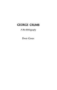 portada George Crumb: A Bio-Bibliography (Bio-Bibliographies in Music) (en Inglés)