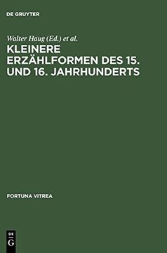 portada Kleinere Erzahlformen des 15. Und 16. Jahrhunderts (en Alemán)