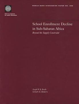portada school enrollment decline in sub-saharan africa: beyond the supply constraint
