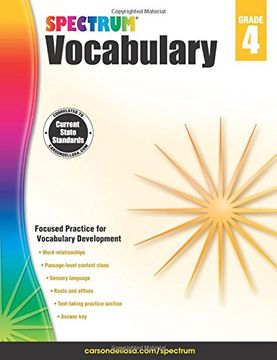 portada Spectrum Vocabulary, Grade 4 (in English)