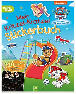 portada Paw Patrol Mein Kritzel-Kratzel Stickerbuch mit Bambus-Stick (en Alemán)