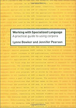 portada Working With Specialized Language: A Practical Guide to Using Corpora