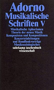 portada Adorno, Theodor w. , Bd. 18: Musikalische Schriften v. (en Alemán)