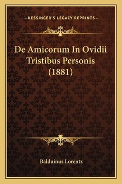 portada De Amicorum In Ovidii Tristibus Personis (1881) (en Latin)