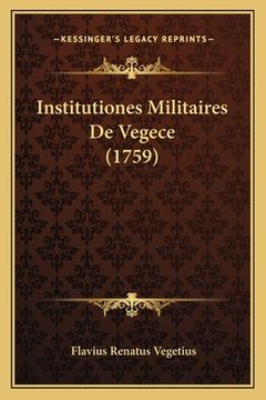 portada Institutiones Militaires De Vegece (1759) (en Francés)
