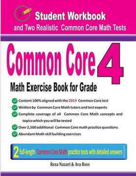 portada Common Core Math Exercise Book for Grade 4: Student Workbook and Two Realistic Common Core Math Tests