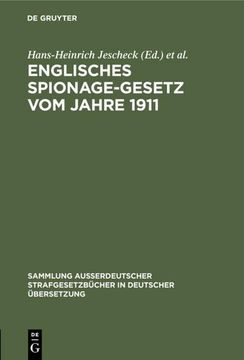 portada Englisches Spionage-Gesetz vom Jahre 1911 (en Alemán)