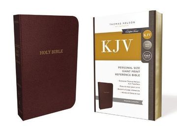 portada KJV, Reference Bible, Personal Size Giant Print, Leather-Look, Burgundy, Red Letter Edition, Comfort Print (en Inglés)