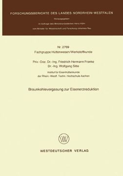 portada Braunkohlevergasung Zur Eisenerzreduktion (Forschungsberichte des Landes Nordrhein-Westfalen)