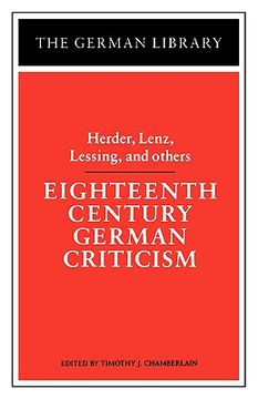 portada eighteenth century german criticism: herder, lenz, lessing, and others (in English)