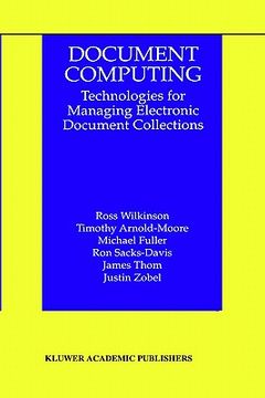 portada document computing: technologies for managing electronic document collections (en Inglés)