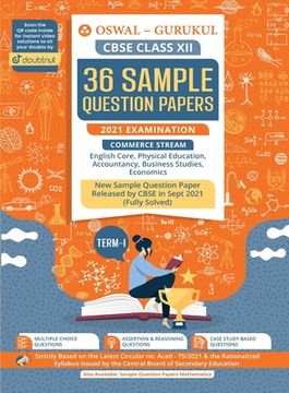 portada 36 Sample Question Papers Commerce Stream: CBSE Class 12 for Term-I November 2021 Examination