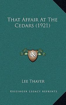 portada that affair at the cedars (1921) (en Inglés)