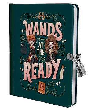 portada Harry Potter: Wands at the Ready Lock & Key Diary (en Inglés)