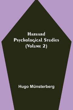 portada Harvard Psychological Studies (Volume 2) (in English)