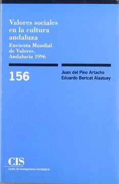 portada Valores Sociales en la Cultura Andaluza: Encuesta Mundial de Valores, AndalucíA 1996