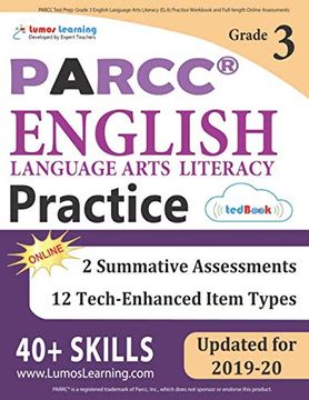 portada Parcc Test Prep: Grade 3 English Language Arts Literacy (Ela) Practice Workbook and Full-Length Online Assessments: Parcc Study Guide (en Inglés)