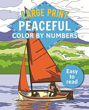 portada Large Print Peaceful Color by Numbers: Easy to Read (Sirius Large Print Color by Numbers Collection) 
