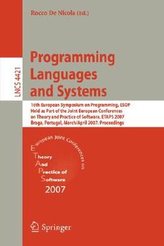 portada programming languages and systems: 16th european symposium on programming, esop 2007, held as part of the joint european conferences on theory and pra (en Inglés)