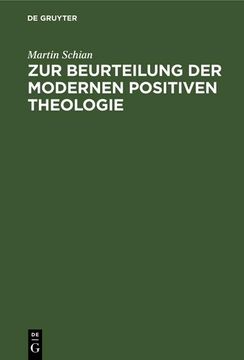 portada Zur Beurteilung der Modernen Positiven Theologie (in German)