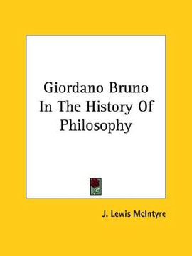 portada giordano bruno in the history of philosophy (in English)