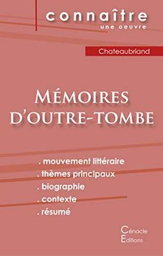 portada Fiche de Lecture Mémoires D'outre-Tombe de Chateaubriand (Analyse Littéraire de Référence et Résumé Complet) (Éditions du Cénacle) (en Francés)